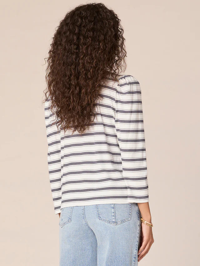 Democracy Lace-Up Detail Striped Top