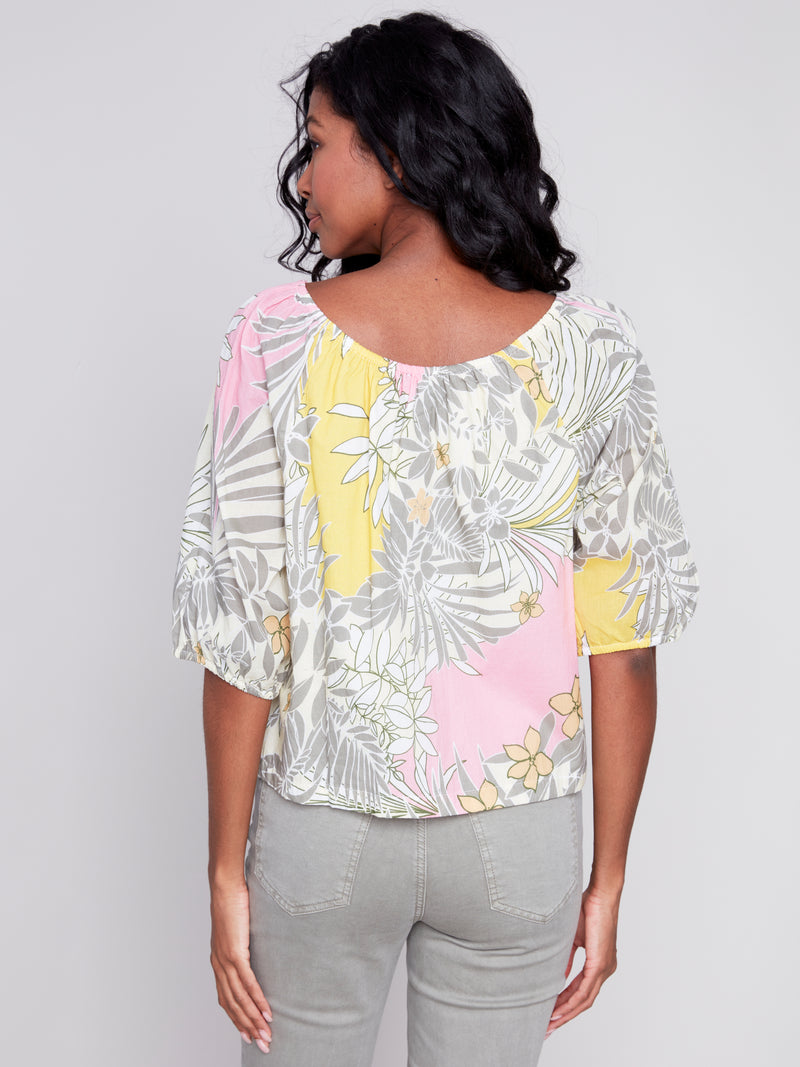 Charlie B. Off Shoulder Cotton Blouse- 2 Prints!