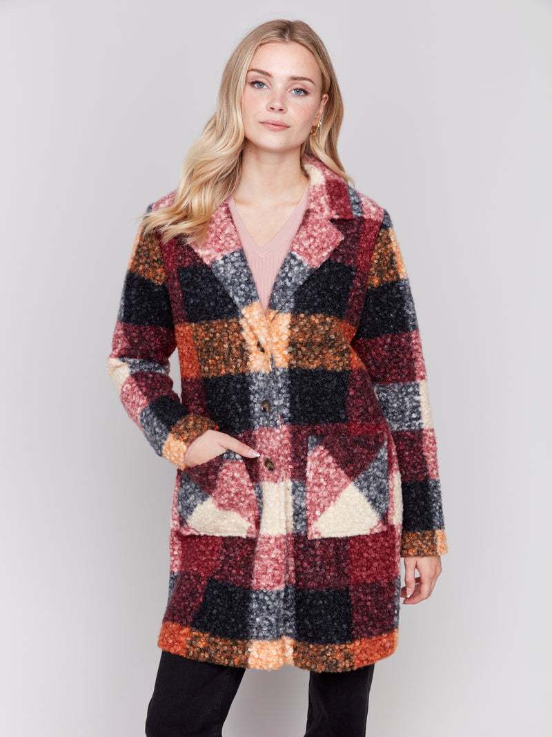 Charlie B. Plaid Boucle Coat- Multiple Colors!