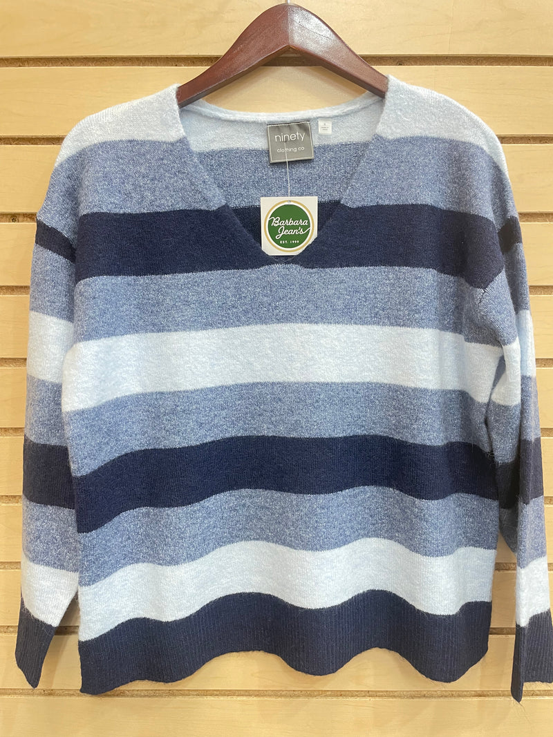 Bold Stripe V-Neck Sweater- 3 Colors!