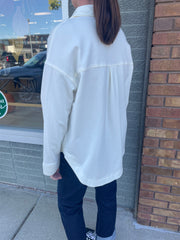 Oversized Terry Shirt Jacket