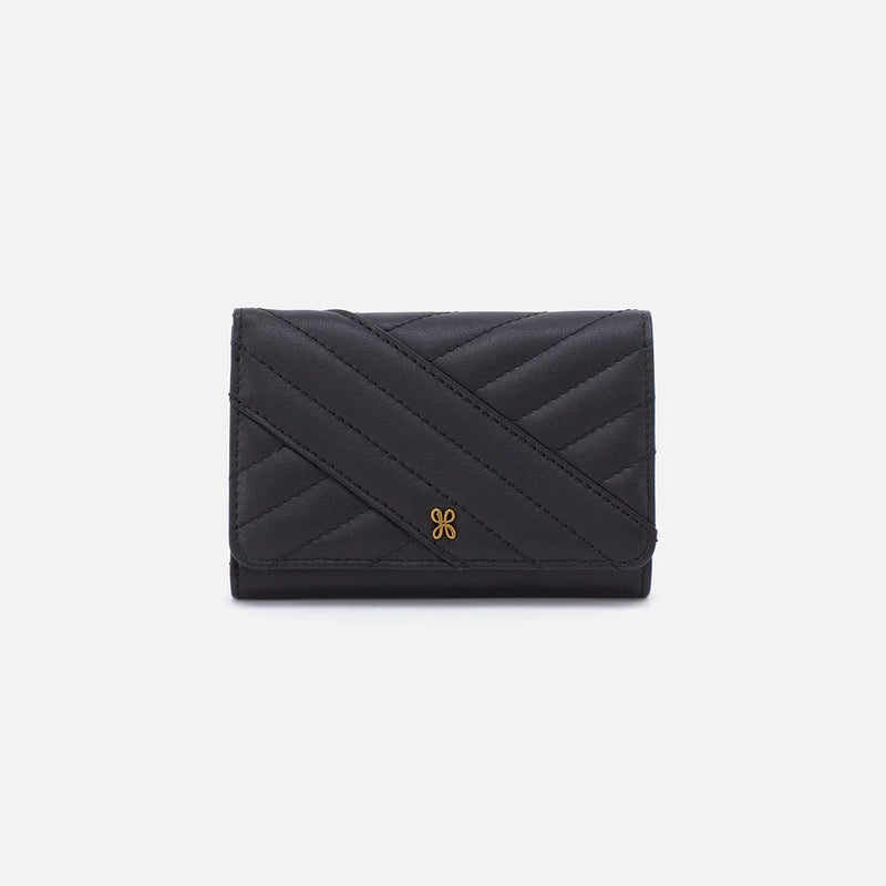 HOBO Jill Trifold Quilted Wallet- Black | Barbara Jeans