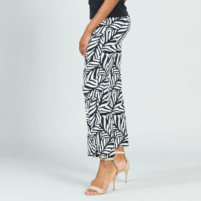 Clara Sun Woo Ankle Slit Print Pant- Leaf Stripe