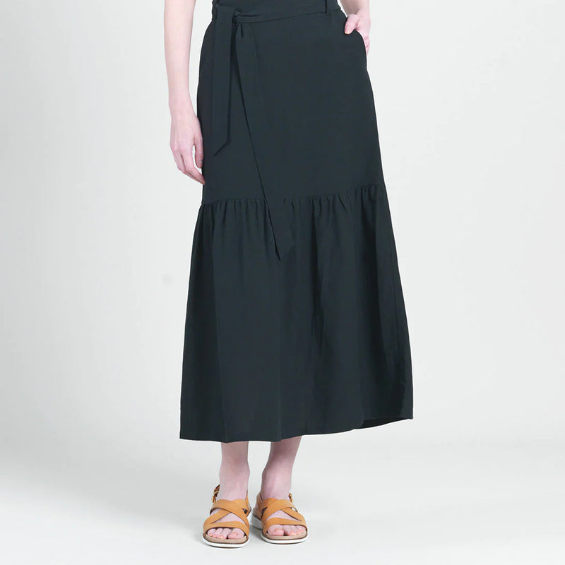Clara Sun Woo Tie Waist Linen Knit Skirt