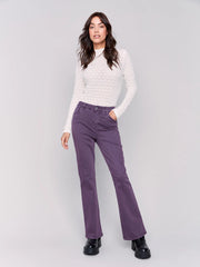 Charlie B. Bootcut Twill Pant- Plum