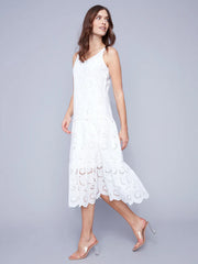 Charlie B. White Cotton Eyelet Midi Dress