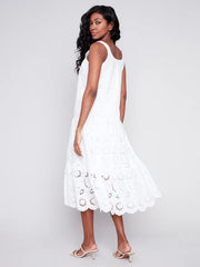 Charlie B. White Cotton Eyelet Midi Dress