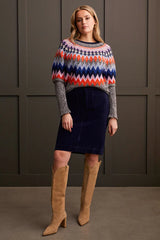 Tribal Intarsia Ribbed Sweater