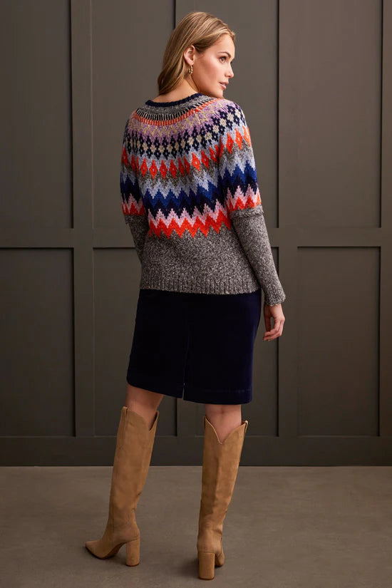 Tribal Intarsia Ribbed Sweater