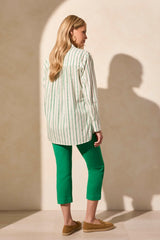 Tribal Button-Front Striped Tunic Shirt- 2 Colors!