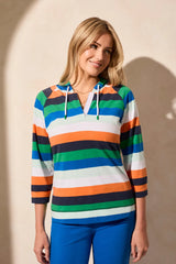 Tribal Raglan Striped Hoodie