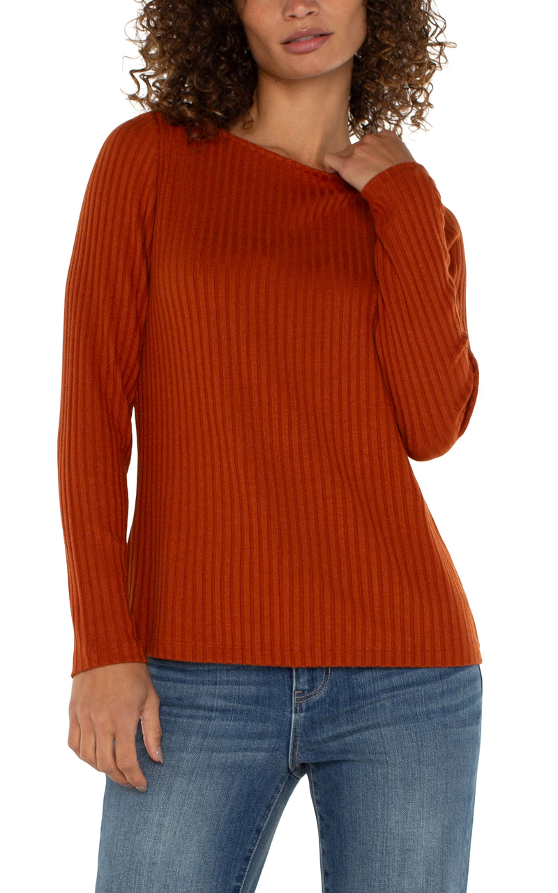 Ribbed Long Sleeve Top- Multiple Colors